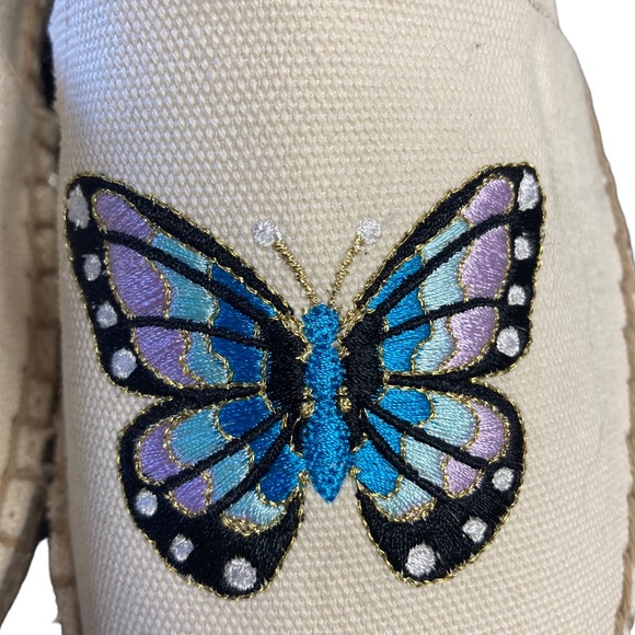 Talbots Canvas Embroidered Butterfly Flats - Picture 4 of 9